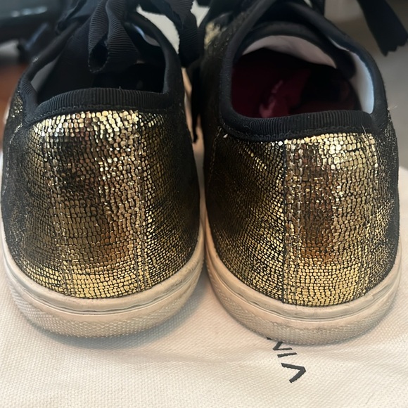 Lanvin Gold Sneakers with Silk Laces – Gently Used - Picture 10 of 10